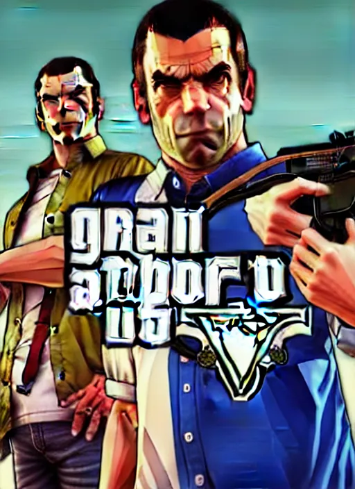 Prompt: Portrait of Auronplay in GTA V cover