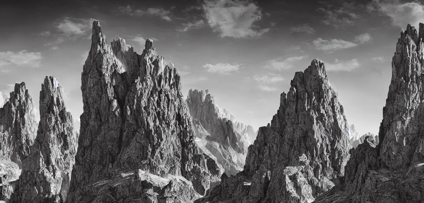 Image similar to hyperrealist highly detailed neo-baroque photography portrait of haystack monsters standing in dolomites concept art pascal blanche dramatic studio lighting 8k wide angle shallow depth of field