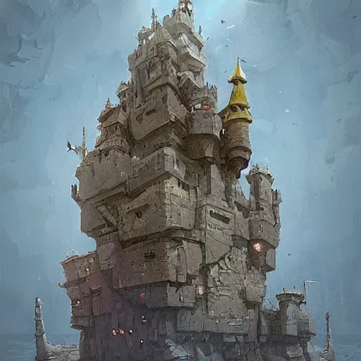 Image similar to an incredible floating castle by ian mcque