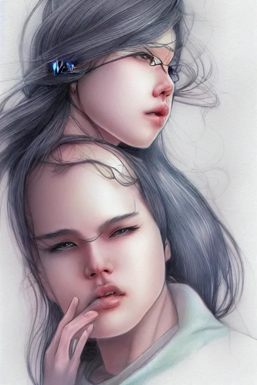 Prompt: need you here baby, realistic, sketch and art by jacqueline e, color by bo feng lin