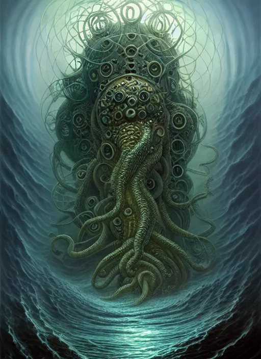 Cthulu Emerging From Ocean, A Scenic Dystopian 