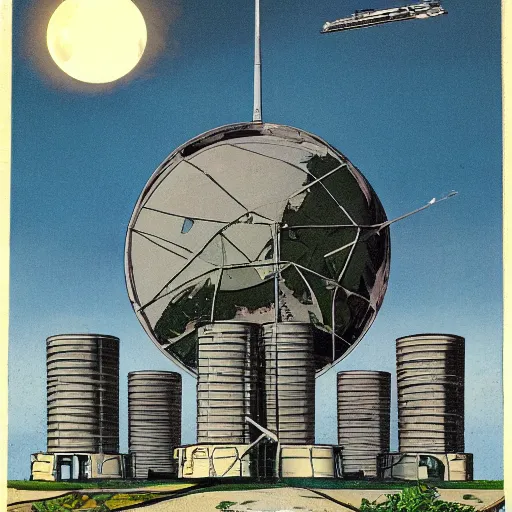 Image similar to a soviet style moon base inhabited by trained orangutans in the style of social realism