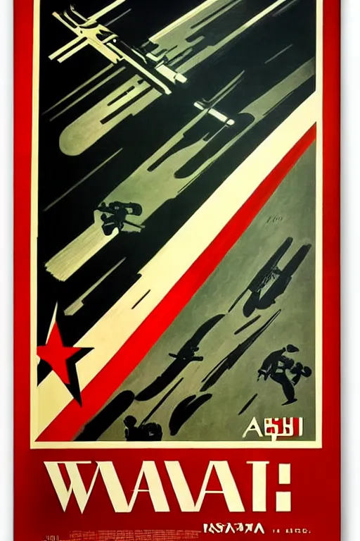 Image similar to war, ussr poster, art by grewski