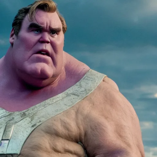 Image similar to film still of John Candy as Thanos in Avengers Endgame