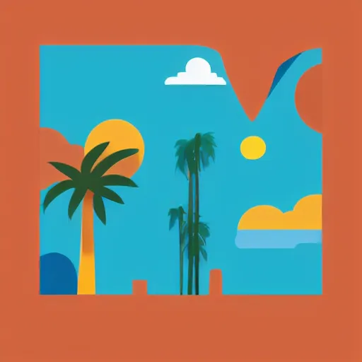 Image similar to hot summer day, modern flat design style illustration with line elements