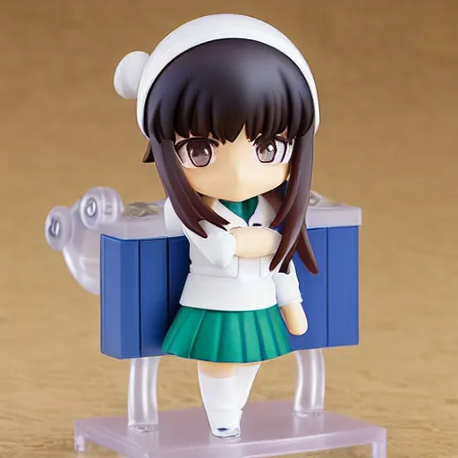 Image similar to cute nendoroid of a girl who is a master computer hacker