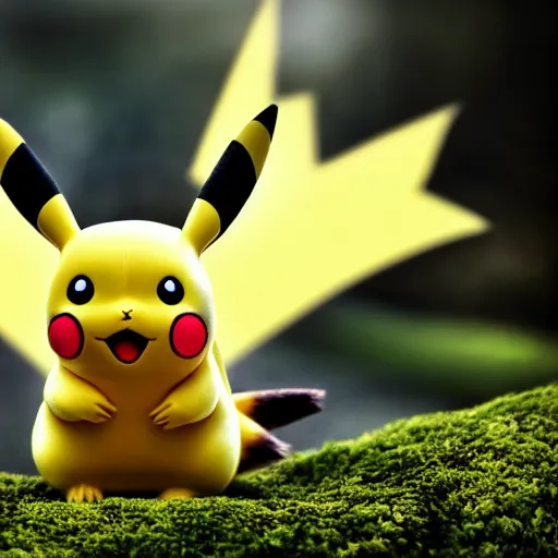 Prompt: a stunning photograph of a pikachu wearing a cape, 8 k hd, incredibly detailed, hd fur, cute mouse pokemon