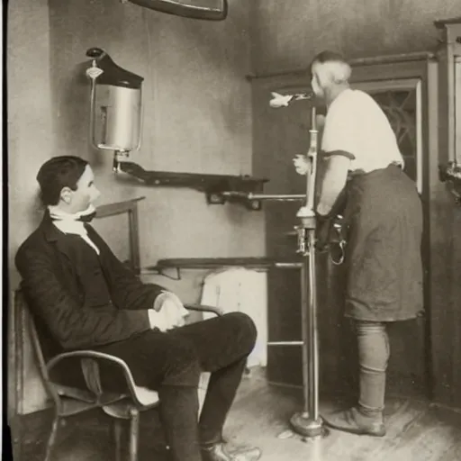 Prompt: a visit to a dentist back in 1 8 9 2
