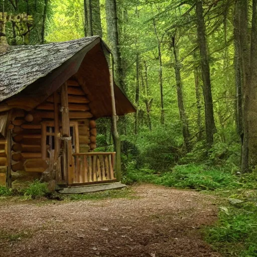 Image similar to in deep forest in france antic cabin farytale story