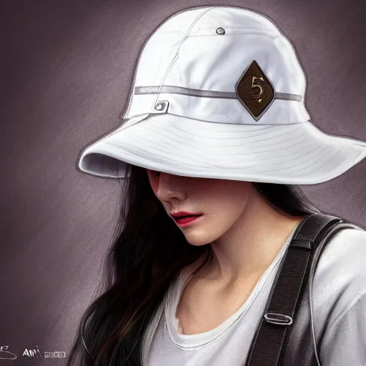 Prompt: just a white boonie hat, artstation, Fashion, Grim fantasy,emotional, EOS R5, f/2.5 , illustration , concept art, award winning photograph, 8k, Alphonse Mucha style, No Background, nobody