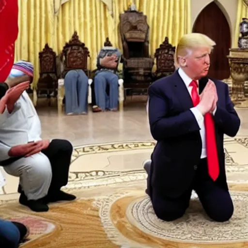 Image similar to trump islamic praying