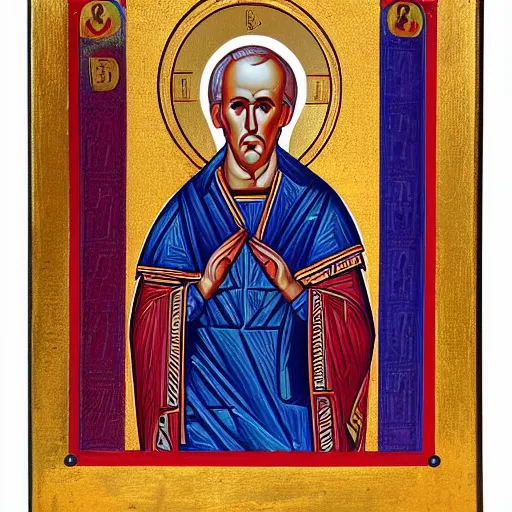 Image similar to byzantine icon of joe biden as basileus