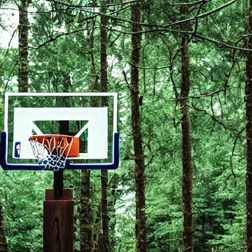 Image similar to basketball hoop in the forest, rain