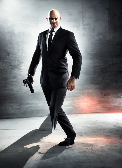 Image similar to a photo of agent 4 7, studio photo, hdr, stunning scenery, dynamic lighting, award winning photo