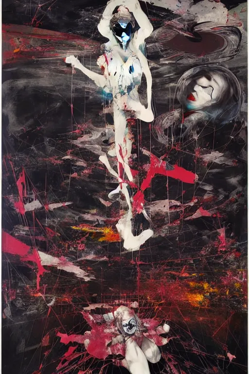 Image similar to the impossibility of death, inside a brutalist designed space ship , gothic, rich deep colours, painted by Francis bacon, Adrian ghenie, James jean and Petra cortright, part by (((Gerhard Richter))), part by Takato Yamamoto. 8k masterpiece