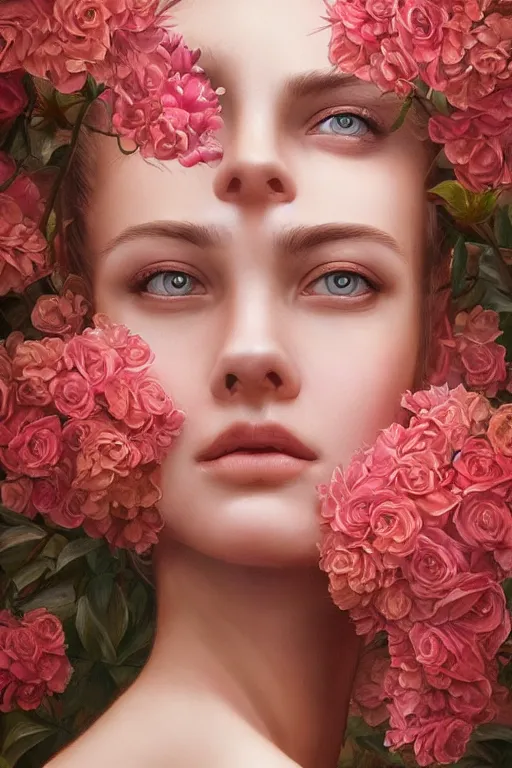 Prompt: stunningly beautiful face, prima ballerina in rose garden, symmetrical face, golden hour, smooth, focus, highly detailed, hyper realistic, dramatic lighting, elegant, intricate, concept art, art by wlop, mars ravelo, greg rutowski, artstation