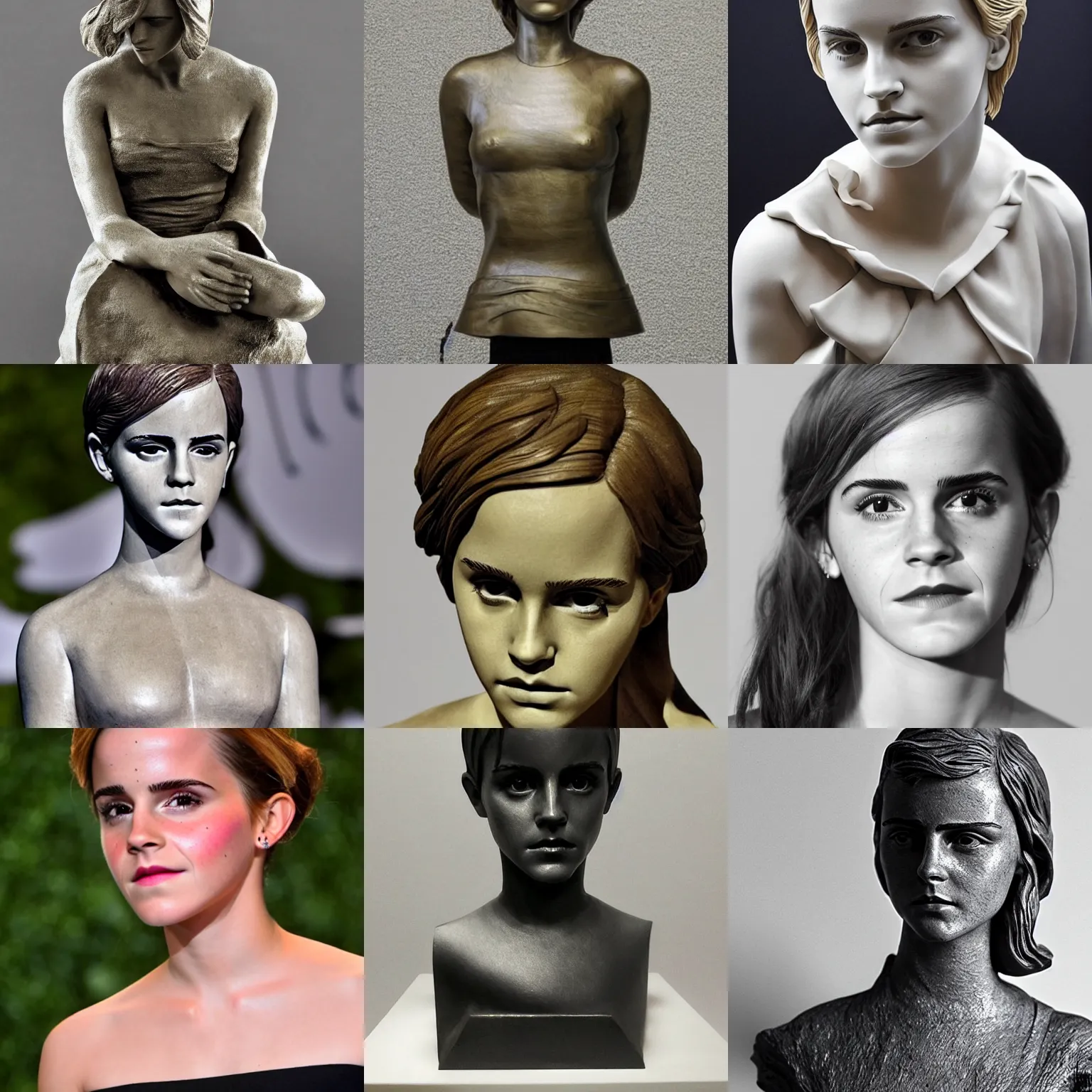 Prompt: emma watson sculpture