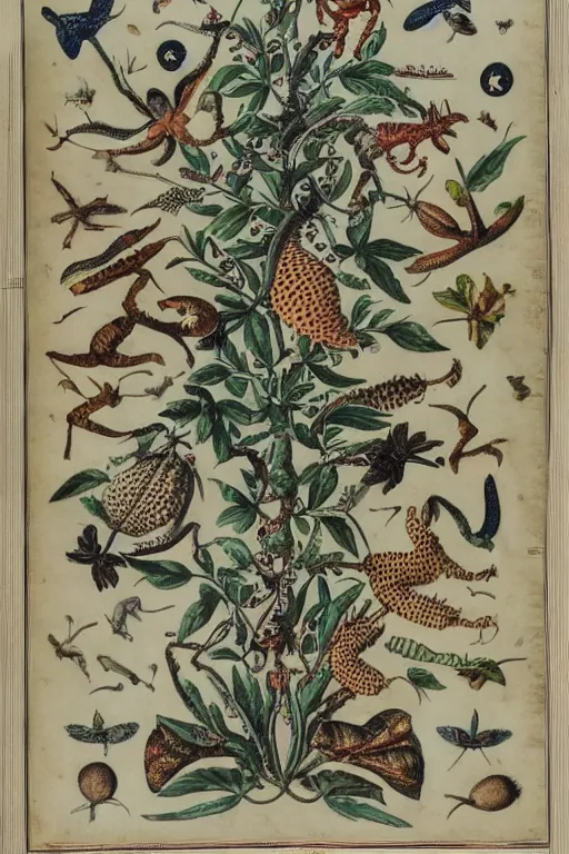 Prompt: manits, by maria sibylla merian