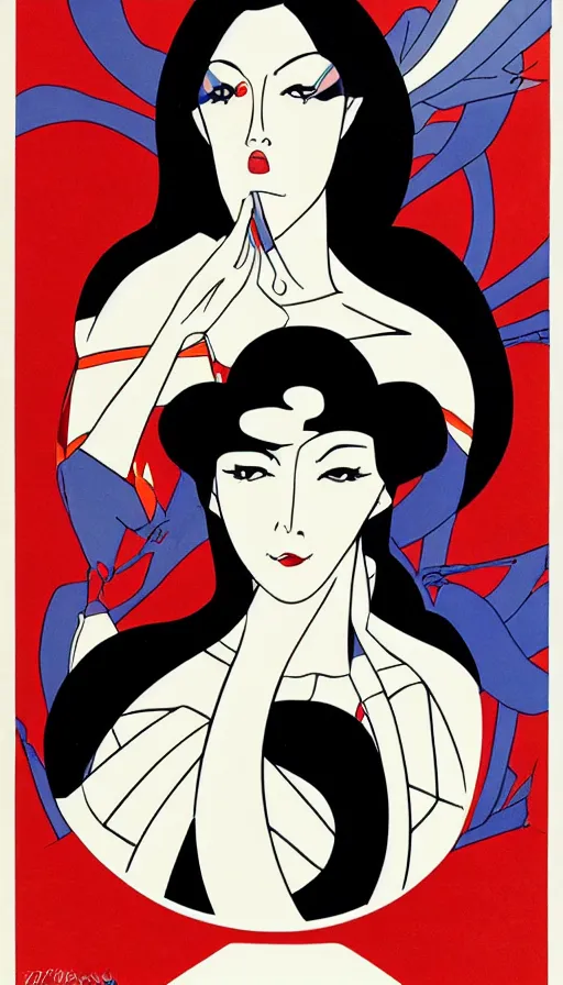 Prompt: portrait of jun the swan of gatchaman by patrick nagel and pater sato