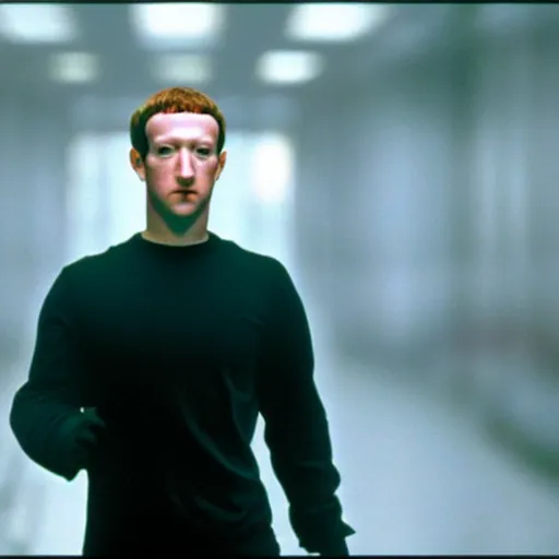 Image similar to mark zuckerberg in the matrix ( 1 9 9 9 )