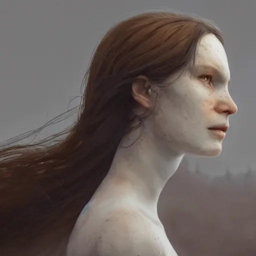 Image similar to a white and a brown woman merging together over time by greg rutkowski, hyperrealist, cinema 4 d, sicodelica, rendering unreal engine 5 digital art