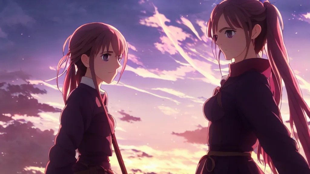 Image similar to emma watson in heavens feel movie, demon slayer, ufotable, kyoani, high quality, artstation, greg rutkowski, cinematic, city background, night time, rooftop, fate stay night, unlimited blade works, greg rutkowski, high resolution, dynamic pose, close up, street clothes, action, anime, high angle, sakuga