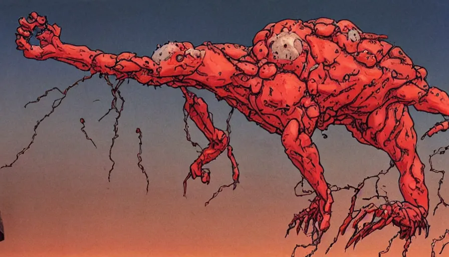 Prompt: a extremely gross disgusting and scary vile monster from neon genesis evangelion The Thing, Spawn, Horror necromorph by Cronenberg and greg nicotero special effects