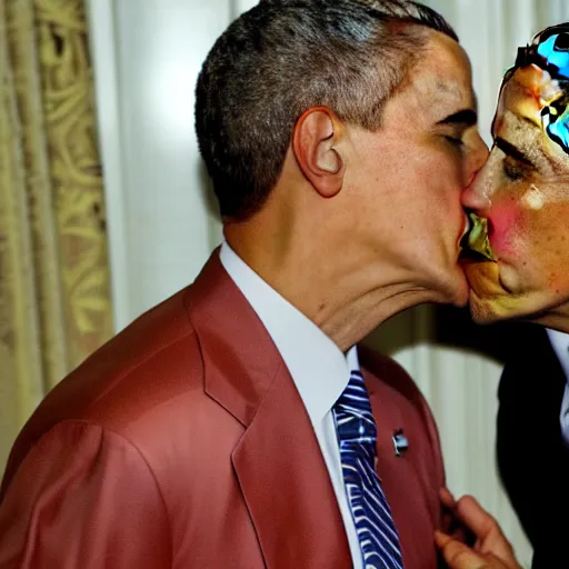 Image similar to obama kissing donald trump