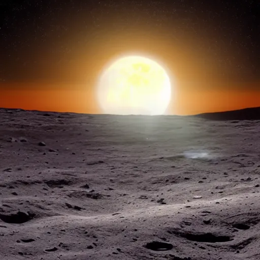 Image similar to sunset on the moon