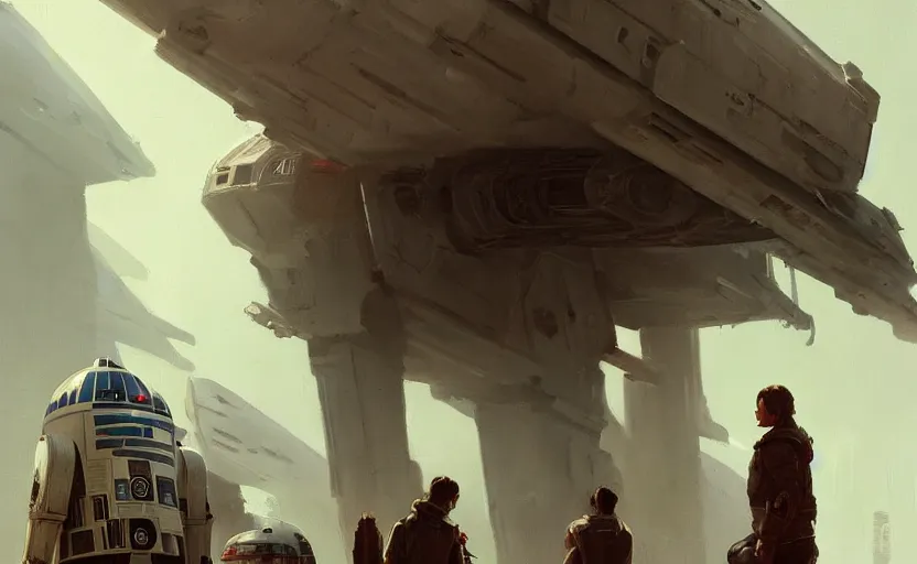 Image similar to a painting of star wars trending on artstation in the style of greg rutkowski