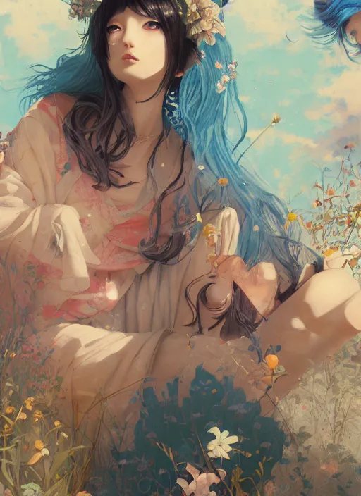 Prompt: beautiful fantasy anime painting of a beautiful chill summer day, by Kenne Gregoire, James Jean, Tran Nguyen, WLOP, Jakub Rebelka. trending on Artstation, 8k, masterpiece, chill summer, graffiti paint, fine detail, full of color, intricate detail, golden ratio illustration