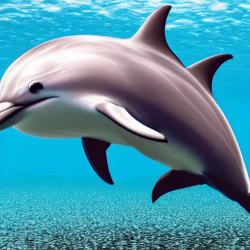 Prompt: a close up of a dolphin under water, a picture by john nicolson, shutterstock contest winner, rayonism, seapunk