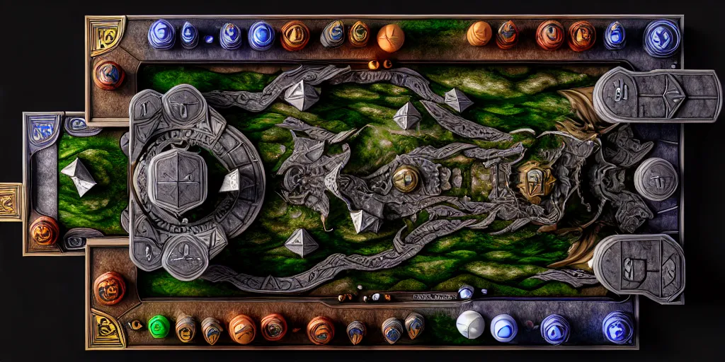 Image similar to a flat tabletop game board, fantasy art style, top view, car trading game, hyper realism, epic composition, high detail, octane render, unreal engine, 8 k, smooth gradients, professional photo, photorealistic, digital art, deviantart artstation, ray tracing, intricate complexity, extremely detailed,