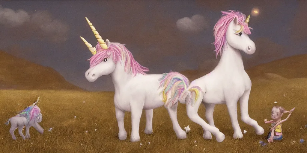 Prompt: first born unicorn,