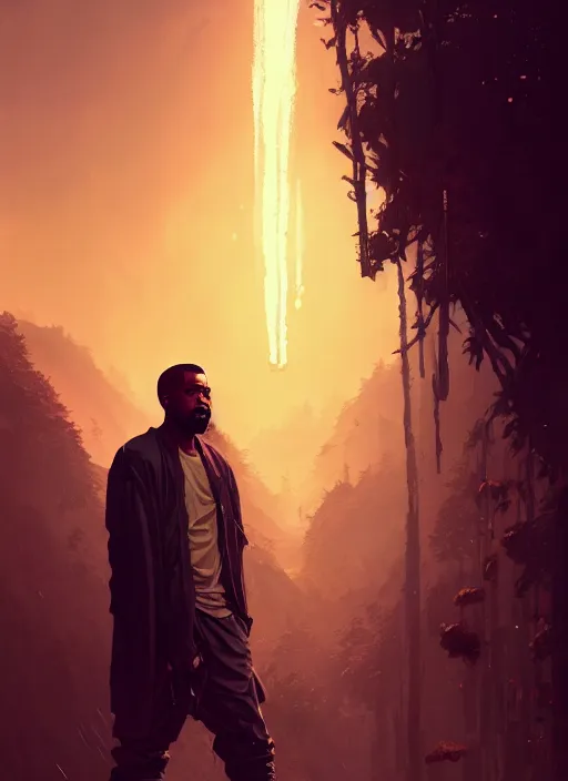 Image similar to highly detailed portrait kanye west in gta v stephen bliss unreal engine fantasy art by greg rutkowski loish rhads ferdinand knab makoto shinkai lois van baarle ilya kuvshinov rossdraws tom bagshaw global illumination radiant light detailed intricate environment