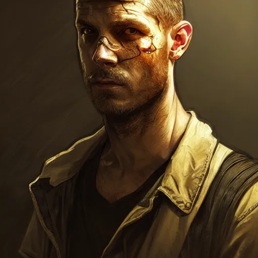 Image similar to Brian Frost as Aiden Caldwell character from Dying Light 2 Stay Human, western, D&D, fantasy, intricate, elegant, highly detailed, digital painting, artstation, concept art, matte, sharp focus, illustration, art by Artgerm and Greg Rutkowski and Alphonse Mucha