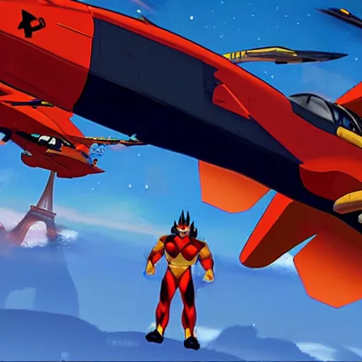 Prompt: swat kats of tbone and razor, in their plane, with eiffel tower visible in background, extremely detailed, imax movie still