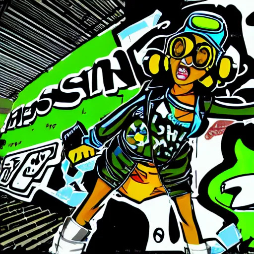 Image similar to jet set radio, noise tanks, digital artwork