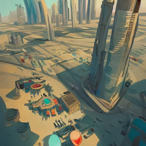 Image similar to gta : dubai, by cory loftis