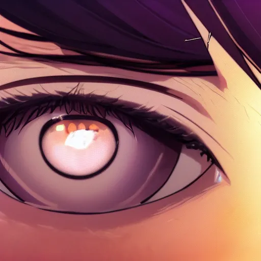 Image similar to a beautiful girl's eyes, vast stars are hidden in the eyes, 8 k, stunning, dream, highly detailed, super macro, surrealist, close - up view, makoto shinkai