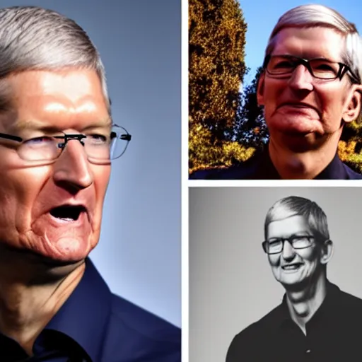 Image similar to tim cook as a cult leader