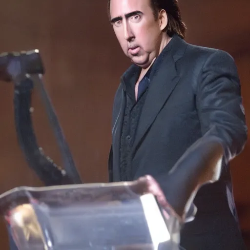 Image similar to nick cage playing nick cage playing jesus