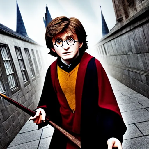 Image similar to professional photo of guerilla harry potter