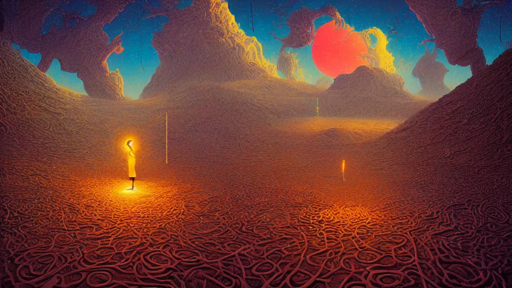 Image similar to lost in the other side of nowhere, digital painting. dreaming latent space. casey weldon. digital render. dan mumford. tim white. retro. bruce pennington.