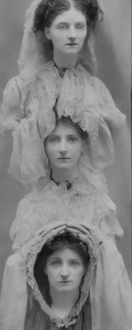 Prompt: old photo of beautiful victorian woman, symmetrical face, 8k, high quality