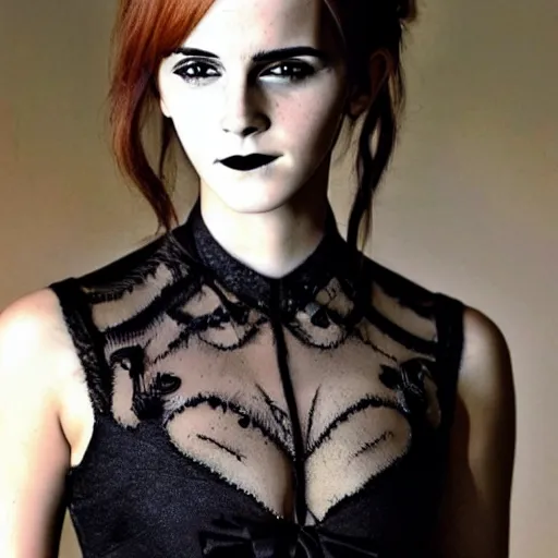 Image similar to Goth Emma Watson Anime Girl