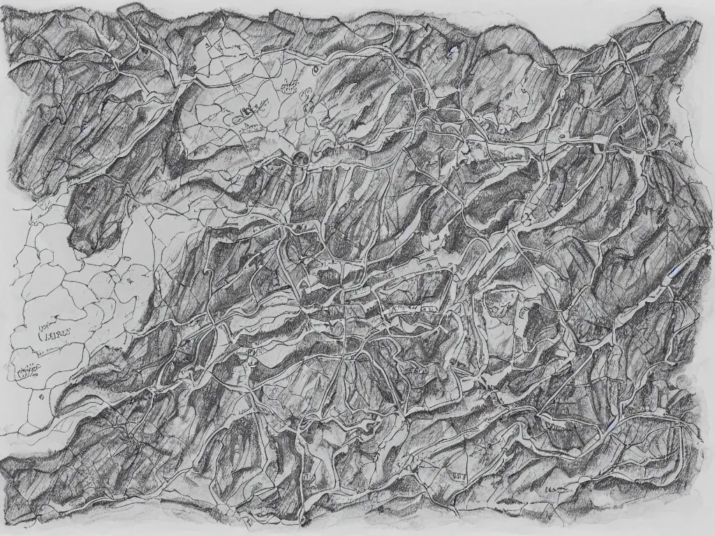 Image similar to Map of a cave system under South Carolina, Ink drawing by Deven Rue, fine point pen