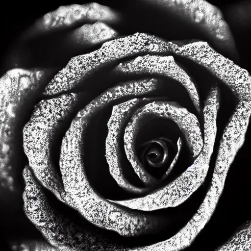 Prompt: award - winning macro of a beautiful black rose made of glowing molten magma