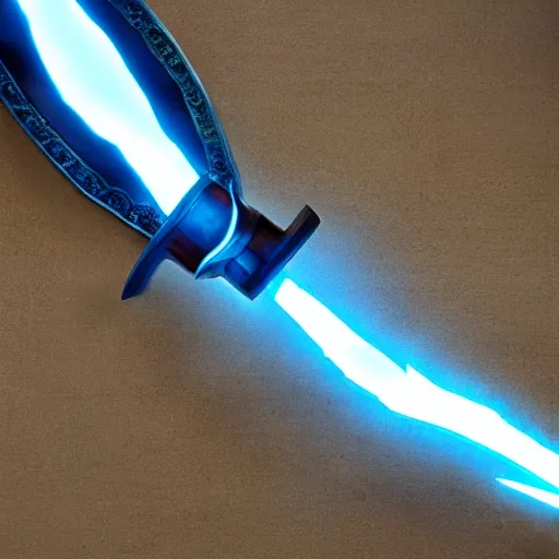 Prompt: A battle sword filled with lightning