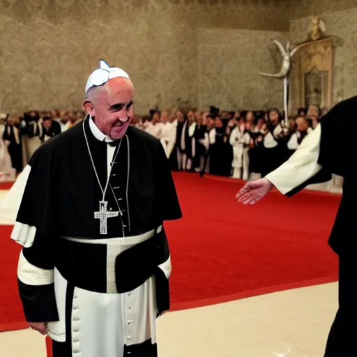 Prompt: pope dressed as a ninja